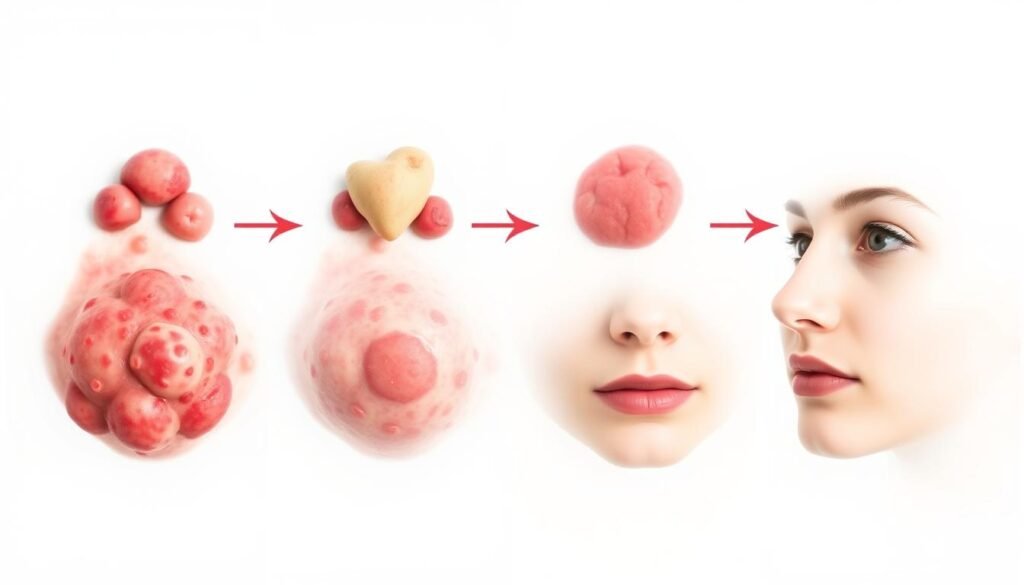 bacterial folliculitis healing stages