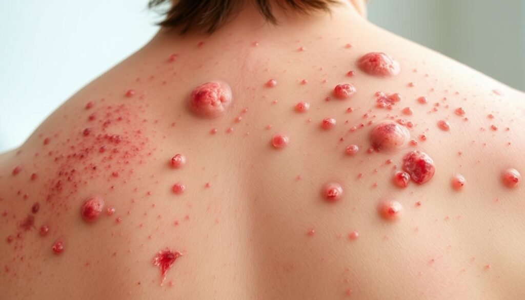 common areas for pityrosporum folliculitis