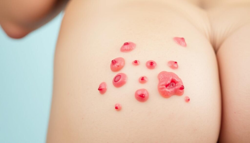 symptoms of buttocks folliculitis