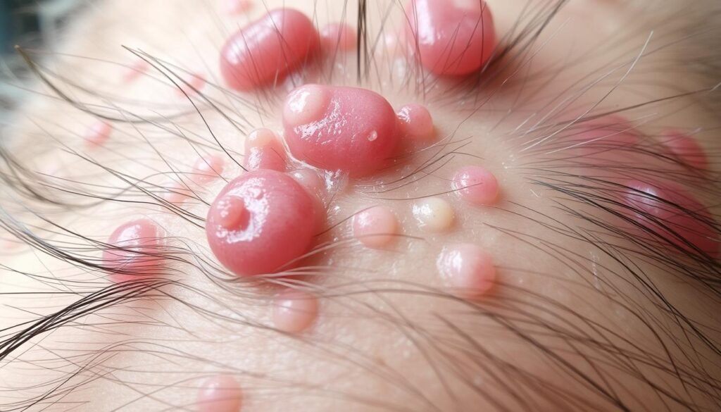 symptoms of scalp folliculitis